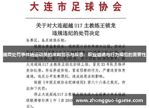 魏震处罚事件给运动员的深刻警示与反思：职业道德与行为规范的重要性